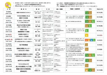 ★9月★かごしま環境未来館講座のご案内