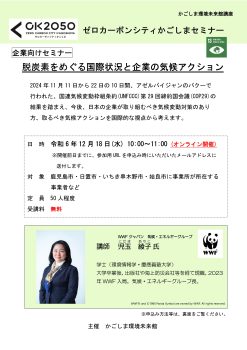 脱炭素をめぐる国際状況と企業の気候アクション(12/18)